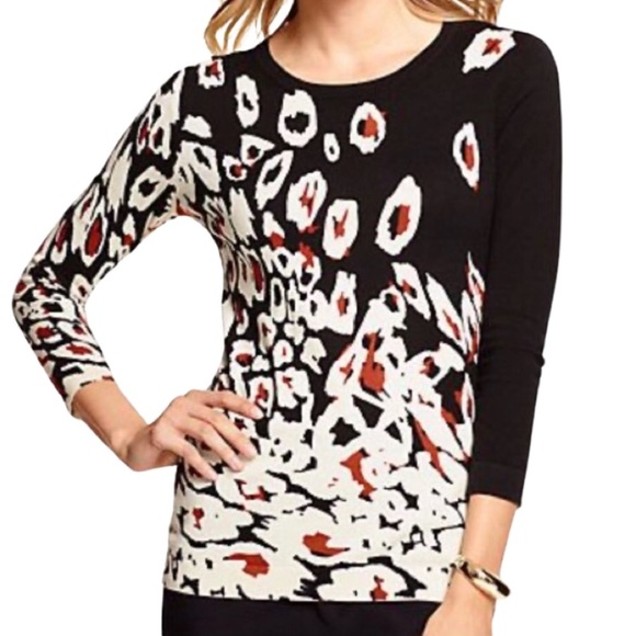TALBOTS Abstract Animal Print Sweater - Picture 1 of 7